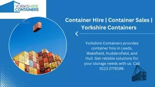 Container Hire  Container Sales  Yorkshire Containers