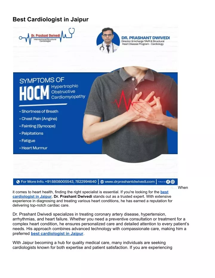 best cardiologist in jaipur