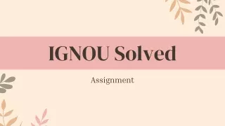 ignou solved