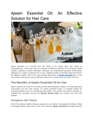 Ajwain Essential Oil_ An Effective Solution for Hair Care