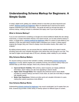 Understanding Schema Markup for Beginners: A Simple Guide