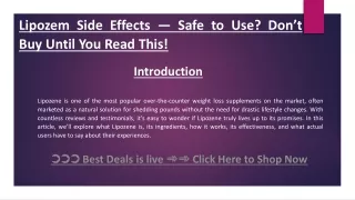lipozem side effects safe to use don t buy until