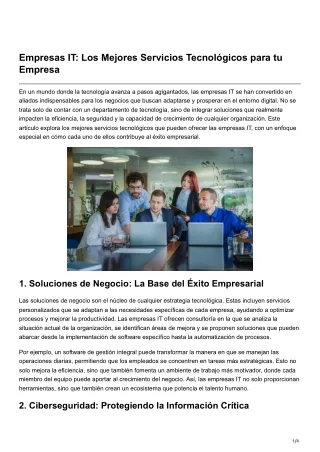 Empresas IT Los Mejores Servicios Tecnológicos para tu Empresa