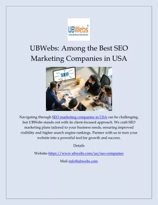 UBWebs: Among the Best SEO Marketing Companies in USA