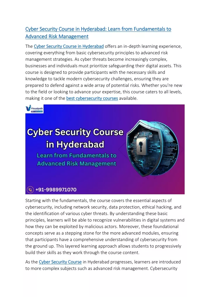 cyber security course in hyderabad learn from