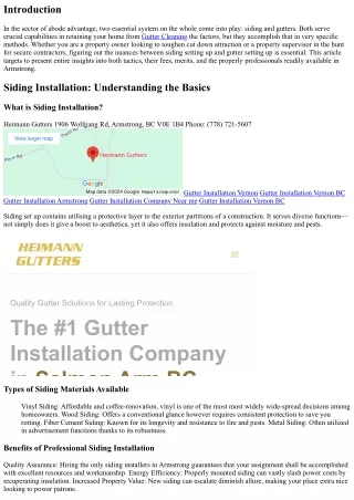 Siding Installation vs. Gutter Installation: What You Need to Know in Armstrong