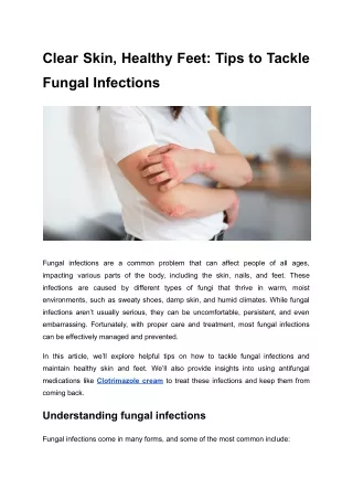 Clear Skin, Healthy Feet_ Tips to Tackle Fungal Infections