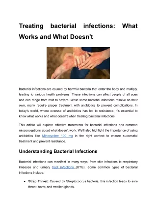 Treating bacterial infections_ What Works and What Doesn't