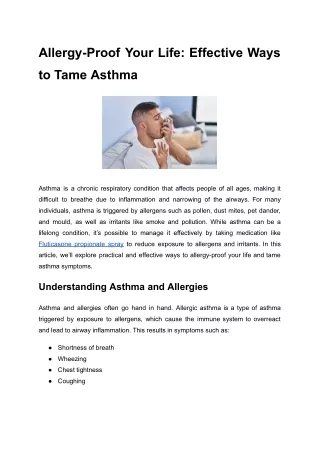 Allergy-Proof Your Life_ Effective Ways to Tame Asthma