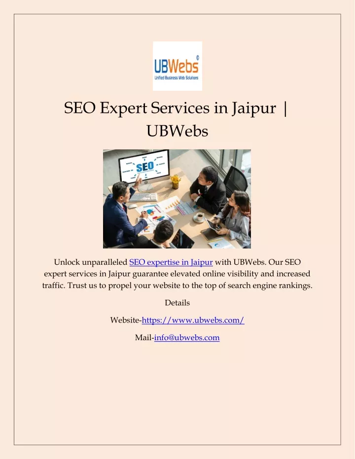 seo expert services in jaipur ubwebs