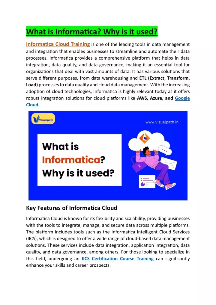 what is informatica why is it used