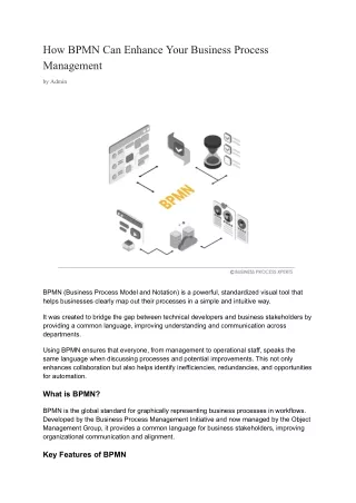 How BPMN Can Enhance Your Business Process Management by Admin