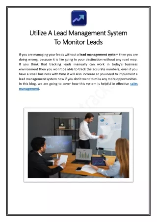 Utilize A Lead Management System To Monitor Leads