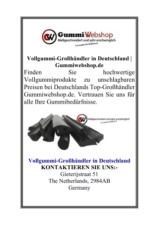 Vollgummi-Großhändler in Deutschland Gummiwebshop.de