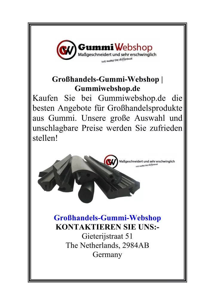 gro handels gummi webshop gummiwebshop de kaufen