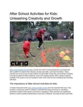 After School Activities for Kids