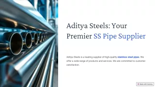 aditya steels your premier ss pipe supplier