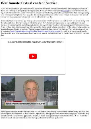 Very best Inmate Textual content Company
