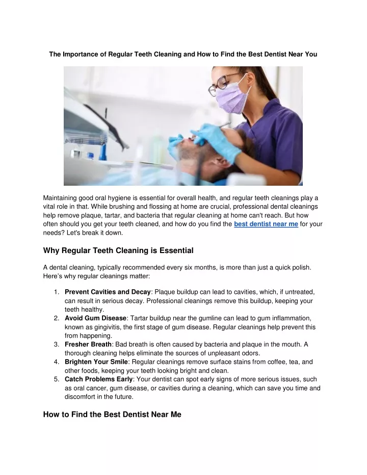 the importance of regular teeth cleaning