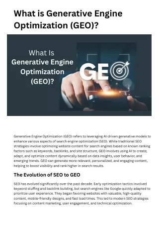 What is Generative Engine Optimization (GEO)