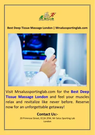 Best Deep Tissue Massage London  Mrsalussportinglab.com