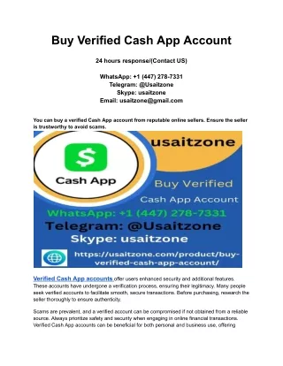 Buy Verified Cash App Account