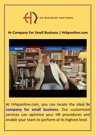 Hr Company For Small Business  Hrbponline.com