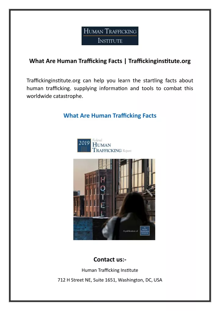 what are human trafficking facts