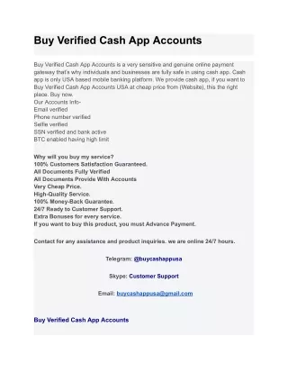 Buy Verified Cash App Accounts