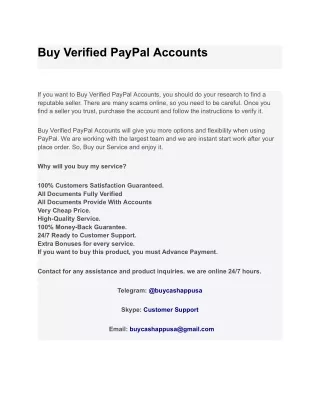 Buy Verified PayPal Accounts
