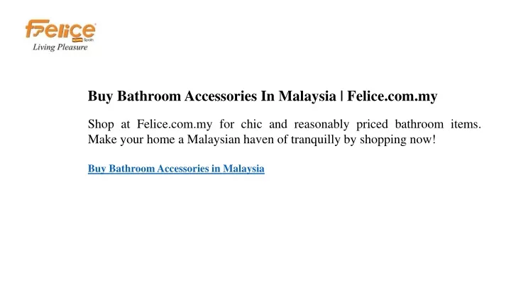 buy bathroom accessories in malaysia felice com my