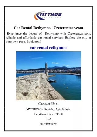 Car Rental Rethymno | Creterentcar.com