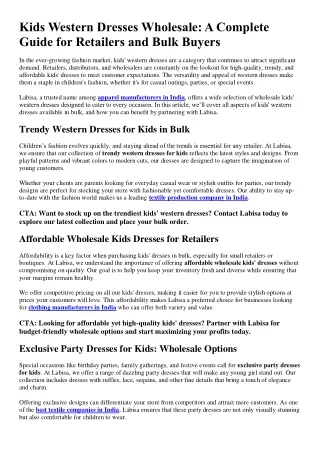 kids western dresses wholesale - Labisa