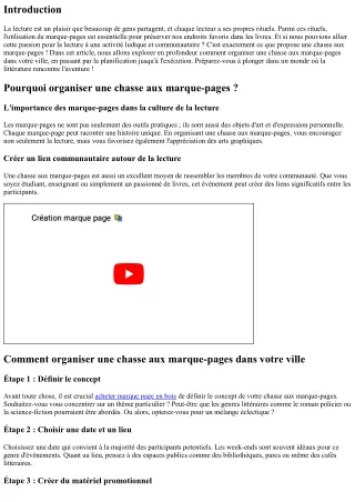 Comment organiser une chasse aux marque-pages dans votre ville