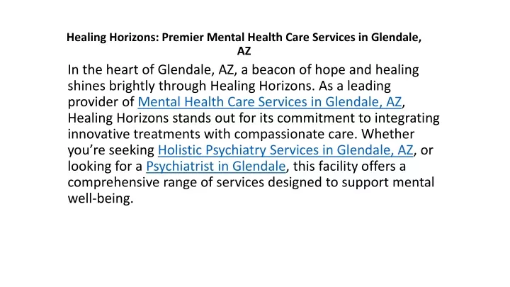 healing horizons premier mental health care services in glendale az