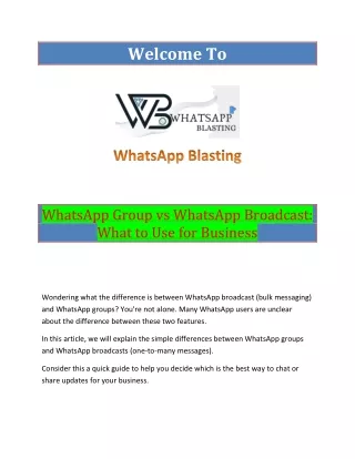 WhatsApp GroWhatsApp Group vs Wup vs WhatsApp Broadcast What to Use for Business