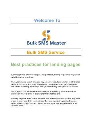 Best practices for landing pages