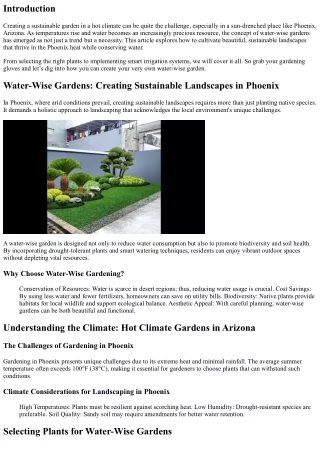 Water-Wise Gardens: Creating Sustainable Landscapes in Phoenix