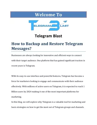 How to Backup and Restore Telegram Messages