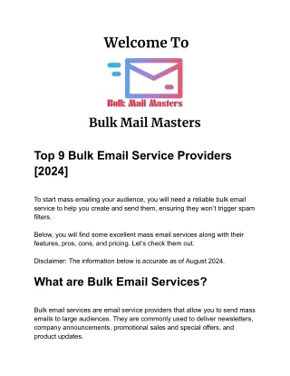 Top 9 Bulk Email Service Providers [2024]