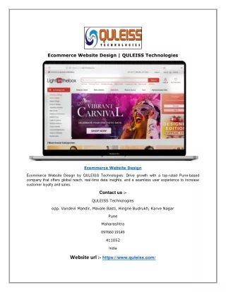 Ecommerce Website Design | QULEISS Technologies