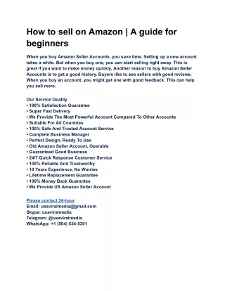 How to sell on Amazon _ A guide for beginners