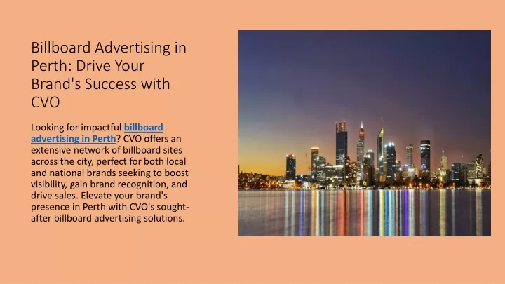 billboard advertising in perth drive your brand s success with cvo