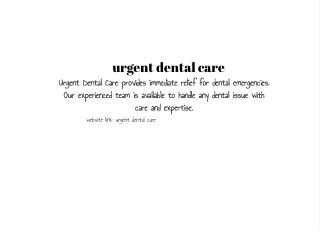 urgent dental care