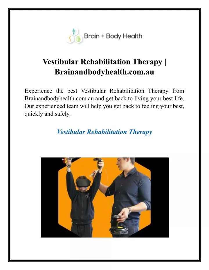 vestibular rehabilitation therapy