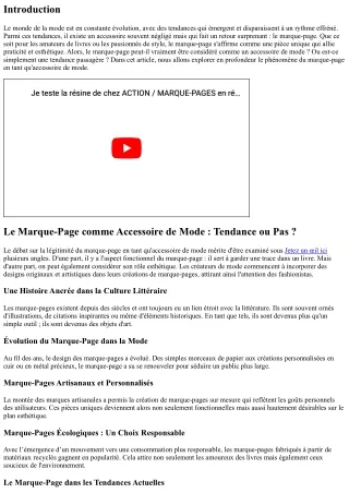 Le Marque-Page comme Accessoire de Mode : Tendance ou Pas ?