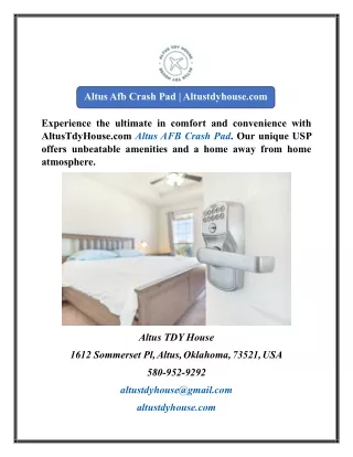 Altus Afb Crash Pad  Altustdyhouse.com