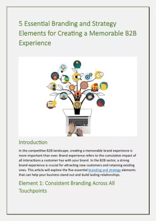 5 Essential Branding & Strategy Elements for Creating a Memorable B2B Experience