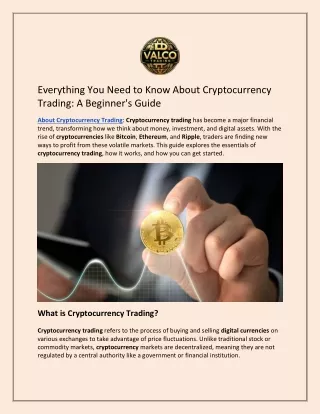 Everything You Need to Know About Cryptocurrency Trading: A Beginner's Guide