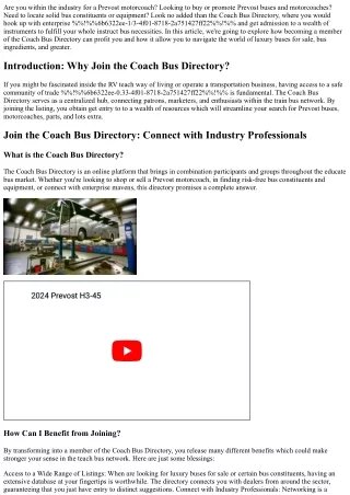 are you within the industry for a prevost
